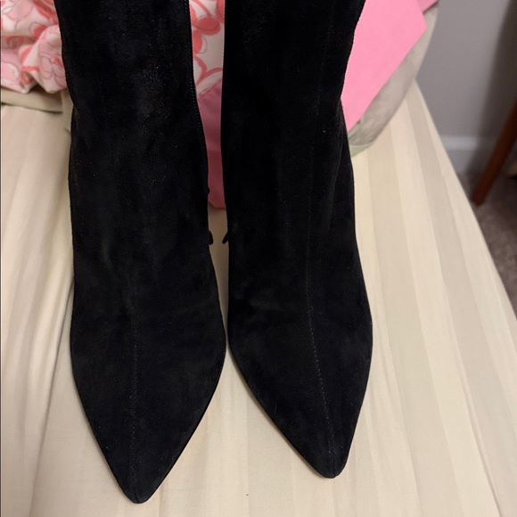 Leith black suede booties/ heeled boots - Picture 9 of 9